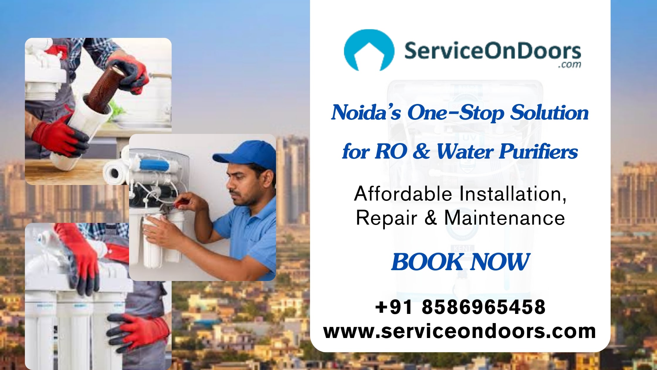 Trusted RO Water Purifier Customer Care in Noida | Call: 8586965458  | ServiceOnDoors