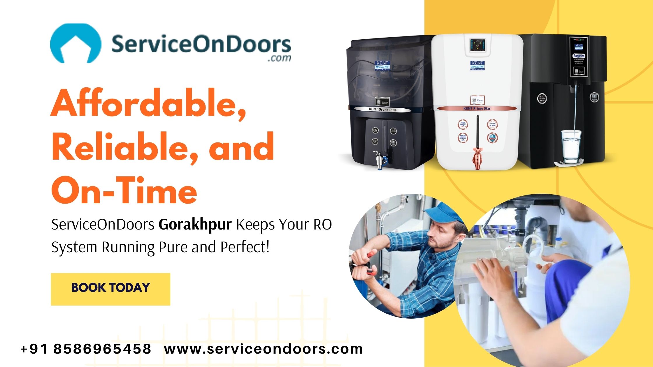 RO & Water Purifier Customer Care Gorakhpur | Call: 8586965458 |  ServiceOnDoors Support