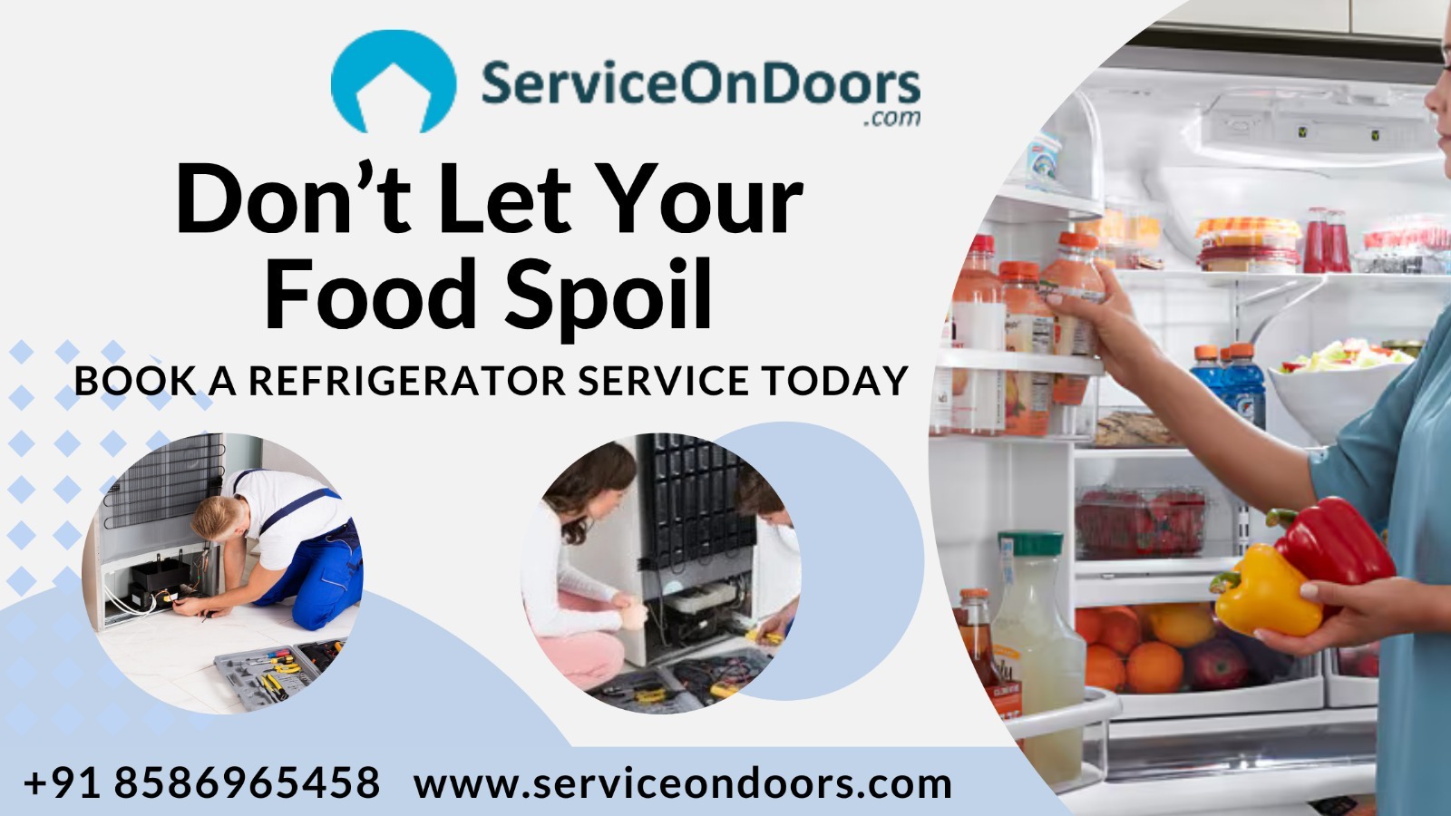 Top Refrigerator Service | ServiceOnDoors |:+91 85869 65458.