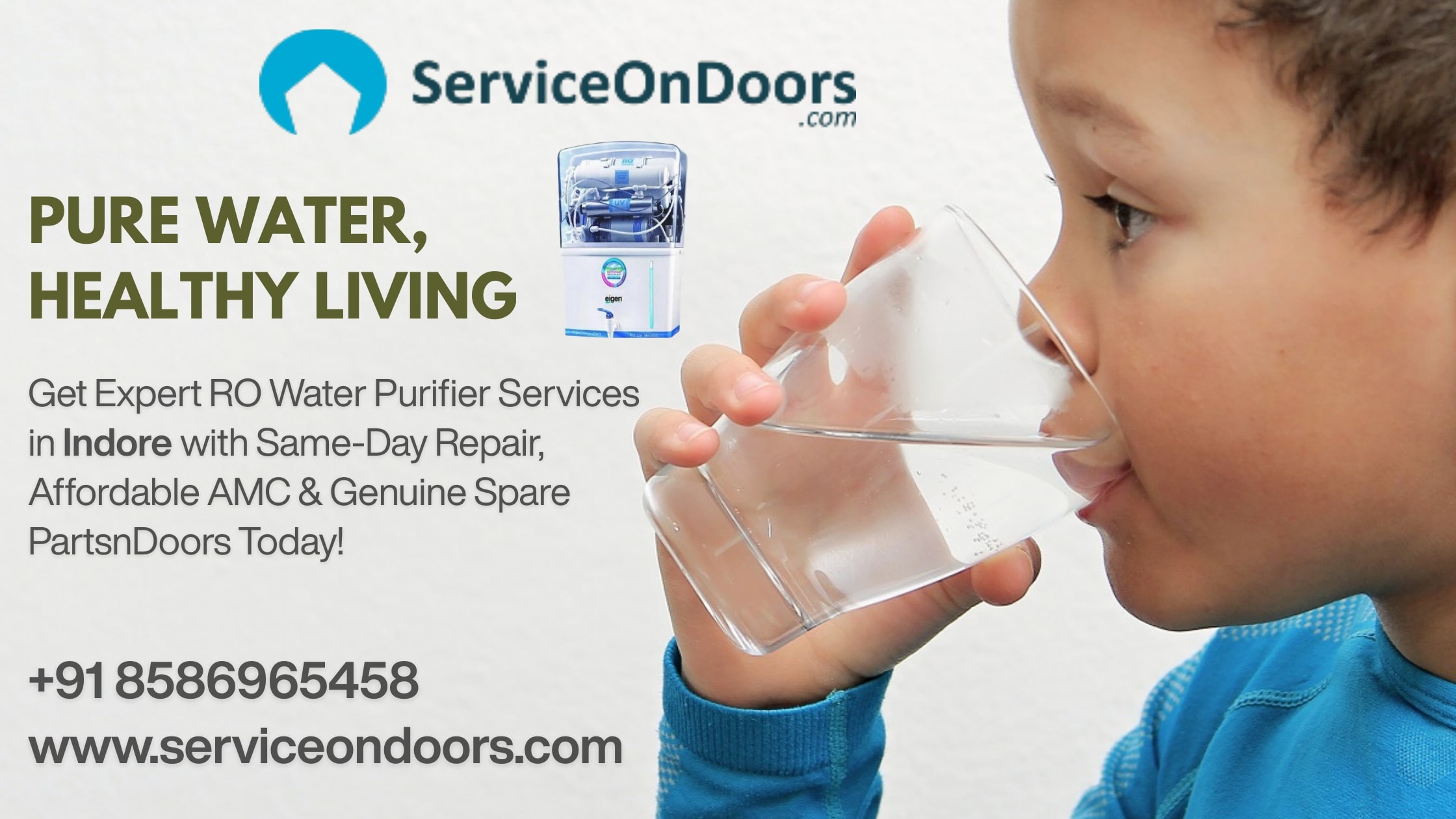 Best RO Water Purifier Service Center in Indore | Call: 8586965458 | ServiceOnDoors