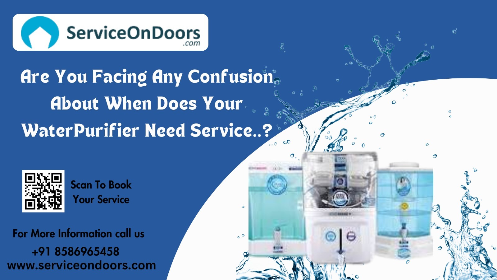 Best RO Water Purifier Service Providers in India | ServiceOnDoors | 8586965458