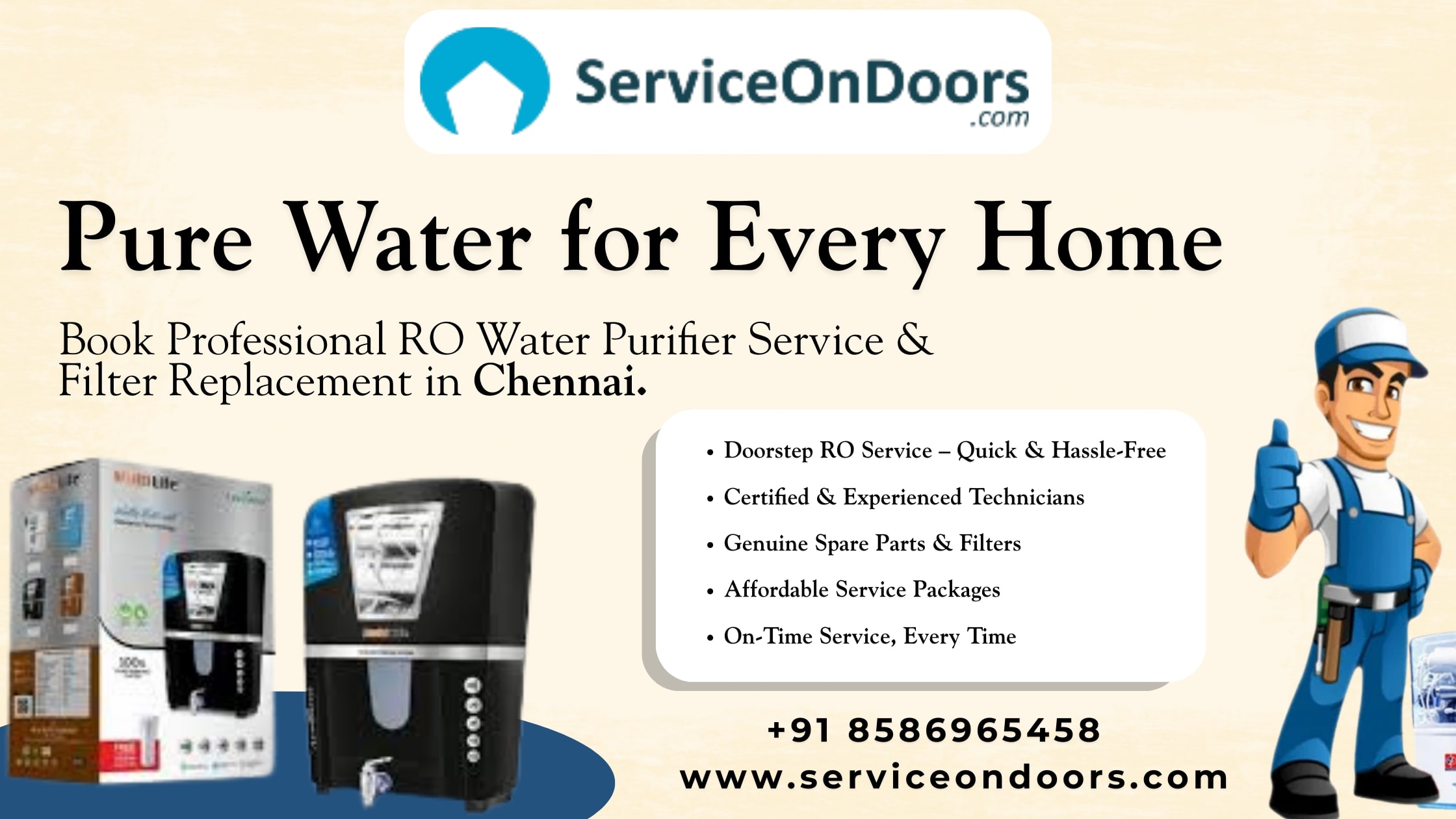 RO Water Purifier Service in Chennai |  Call: 8586965458 | Repair & Maintenance