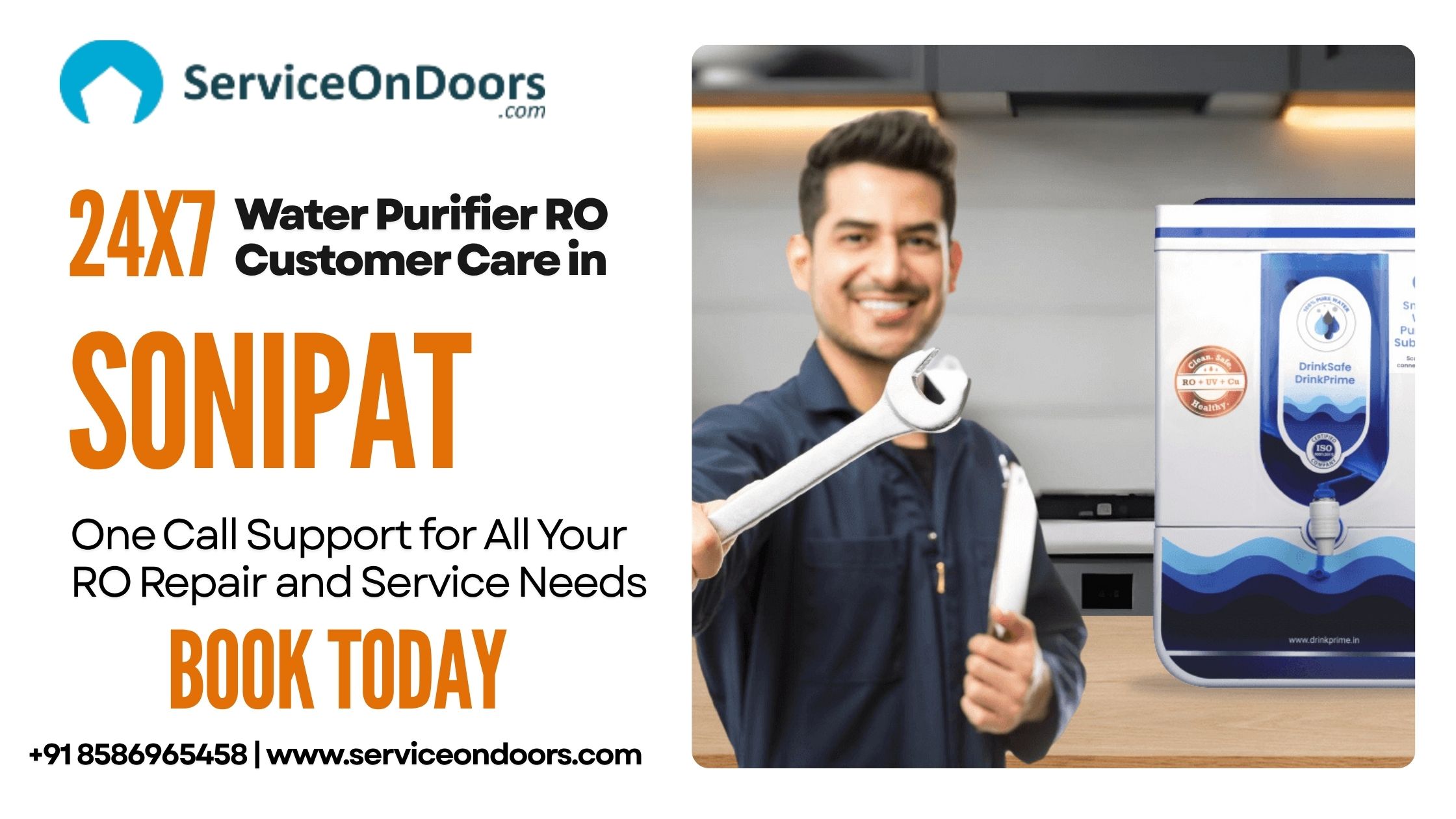 Water Purifier RO Customer Care in Sonipat | 24x7 Support & Service | Call: 8586965458 -  ServiceOnDoors