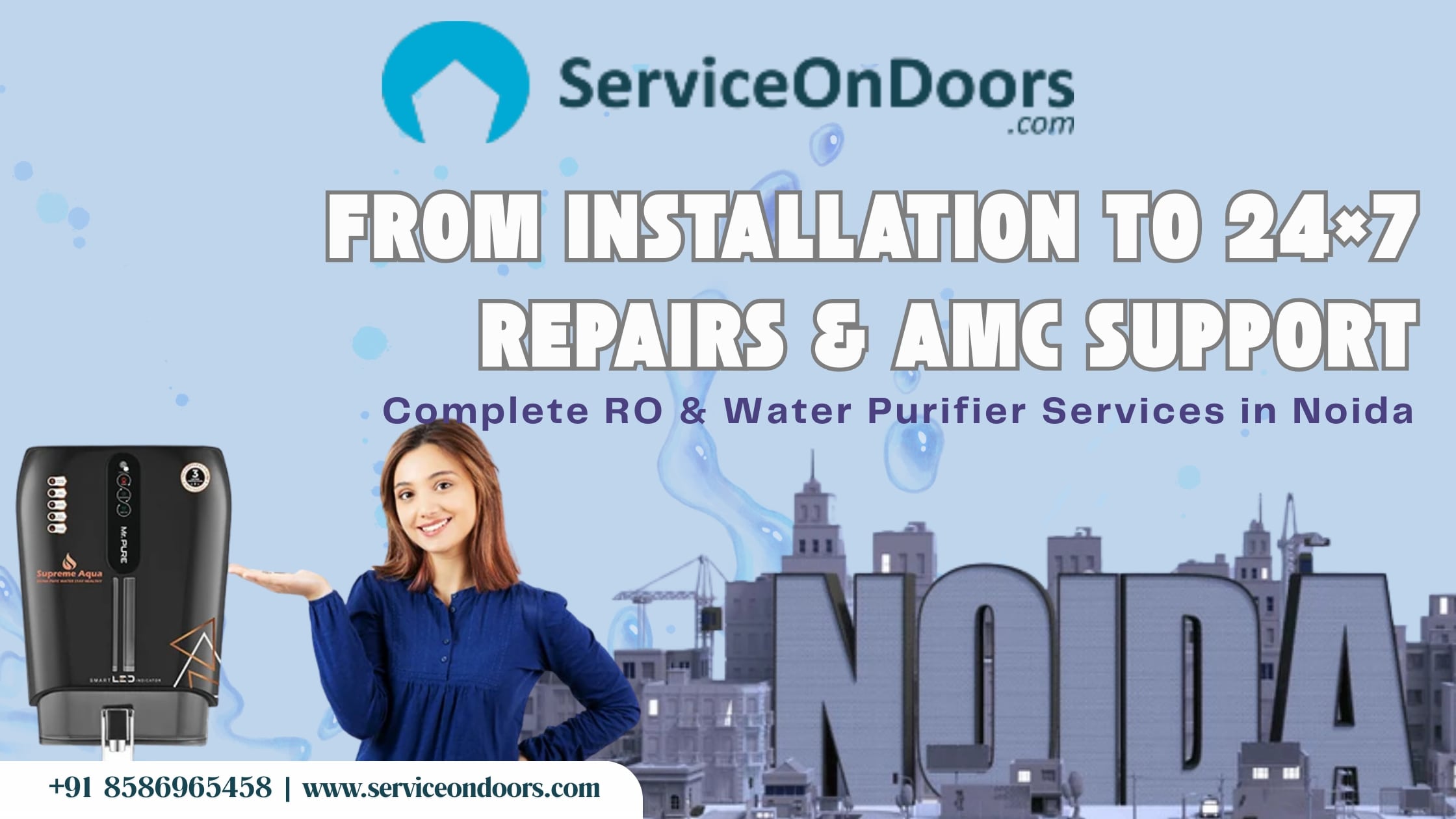 RO Service in Noida – Installation, Repair & AMC | Call: 8586965458 |  ServiceOnDoors